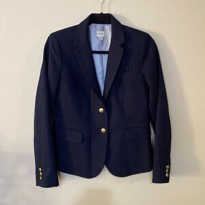 J.CREW Factory Original Schoolboy Blazer Size 4 Wool Blend Navy